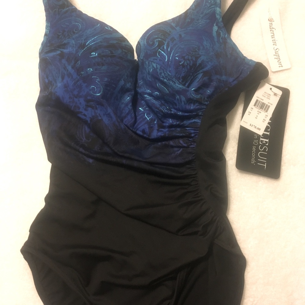 Miralcesuit one piece swimsuit, new with tags. Size 14